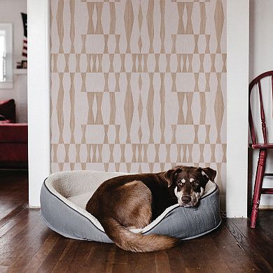 Tempaper Faux Grasscloth Geo Textured Peel and Stick Wallpaper