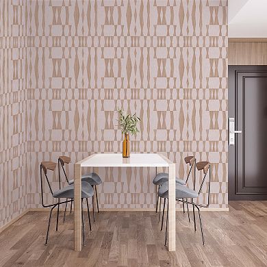 Tempaper Faux Grasscloth Geo Textured Peel and Stick Wallpaper