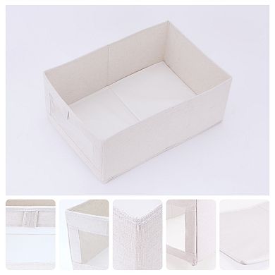 Fabric Storage Bin, 1 Pcs Collapsible Storage Basket Clothes Books Beige 16"x 11"x 7"