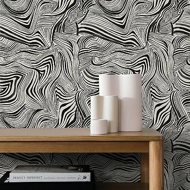 Tempaper Zebra Marble by Novogratz Peel and Stick Wallpaper