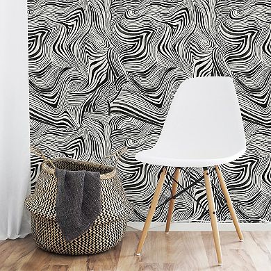 Tempaper Zebra Marble by Novogratz Peel and Stick Wallpaper