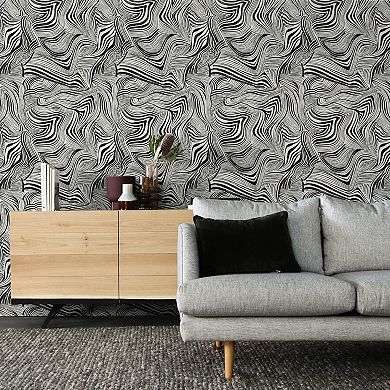 Tempaper Zebra Marble by Novogratz Peel and Stick Wallpaper