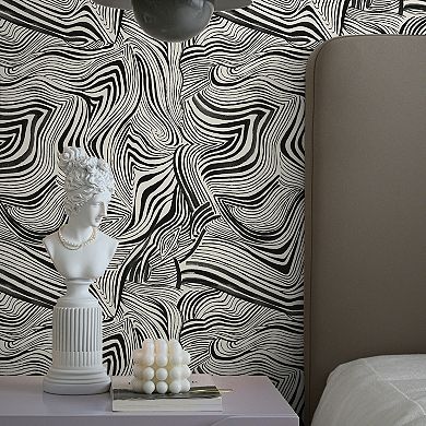 Tempaper Zebra Marble by Novogratz Peel and Stick Wallpaper