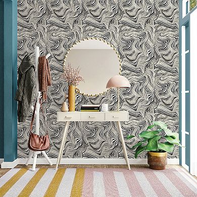 Tempaper Zebra Marble by Novogratz Peel and Stick Wallpaper