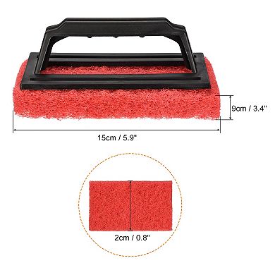 15cm Scouring Pad Brush, 4 Pack Cleaning Scrub with Handle Kitchen Bathroom Sponge Washing Tools