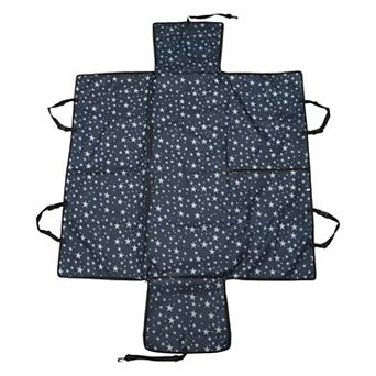 Waterproof Car Seat Cover for Dog Cat Stars Prints Navy Blue 1 pc
