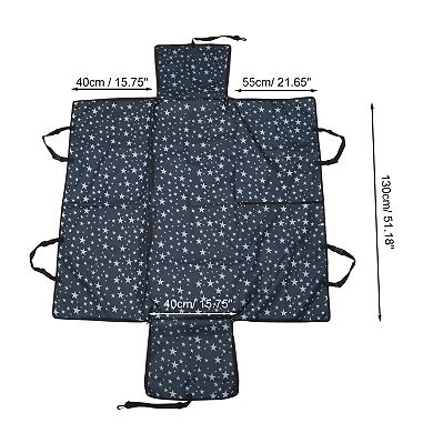 Waterproof Car Seat Cover for Dog Cat Stars Prints Navy Blue 1 Pc
