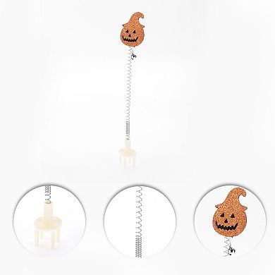 1 Pcs Portable Pumpkin Pattern Cat Playing Rod for Indoor Orange