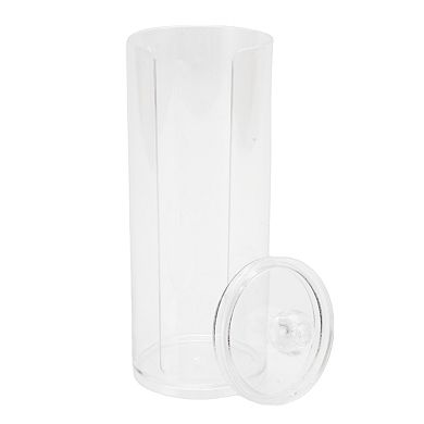 Heightened U-shaped Cup Acrylic Cotton Swab Jar for Bathroom Kitchen Clear 1 Pc