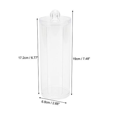 Heightened U-shaped Cup Acrylic Cotton Swab Jar for Bathroom Kitchen Clear 1 Pc