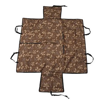 Waterproof Car Seat Cover for Dog Cat Leaves Prints Brown 1 pc