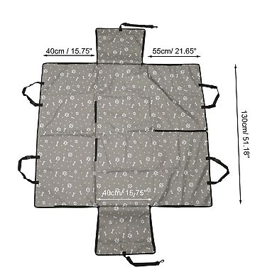 Waterproof Car Seat Cover for Dog Cat Paw Prints 1 Pc