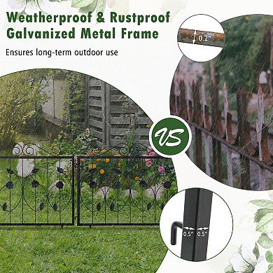 Decorative Garden Fence with 8 Panels Animal Barrier