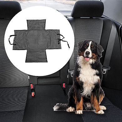 Double Waterproof Car Seat Cover for Pet Dots Pattern Black 1 Pc