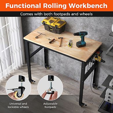 48 Inch Adjustable Work Bench With Power Outlets