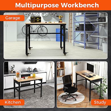 48 Inch Adjustable Work Bench With Power Outlets