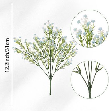 6 Pcs Fake Long Stem Baby's Breath Bouquets, Real Touch Faux Artificial Flowers 12.2"