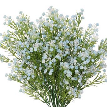 6 pc Fake Long Stem Baby's Breath Bouquets, Real Touch Faux Artificial Flowers 12.2"