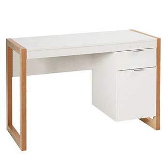 Modern Computer Desk Study Table Writing Workstation With Cabinet And Drawer