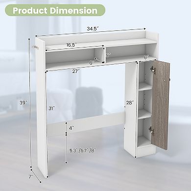 Over Toilet Storage Cabinet Bathroom Organizer With Adjustable Shelves