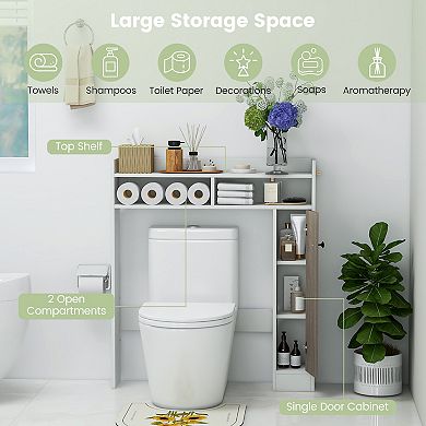 Over Toilet Storage Cabinet Bathroom Organizer With Adjustable Shelves