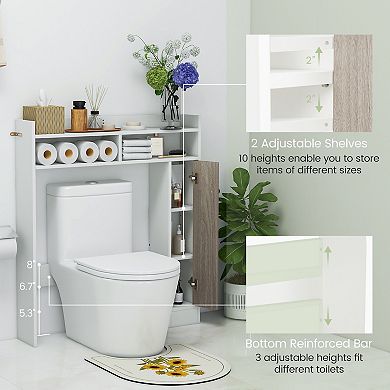 Over Toilet Storage Cabinet Bathroom Organizer With Adjustable Shelves