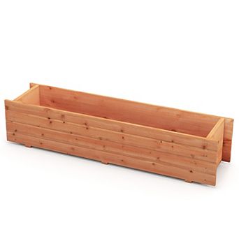 Fir Wood Planter Box With 2 Drainage Holes And 3 Added Bottom Crossbars