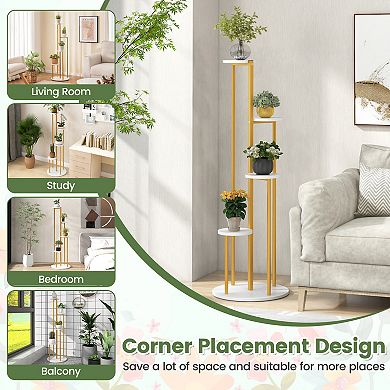 Indoor Metal Plant Stand 5 Tier Corner Plant Shelf for Potted Plants