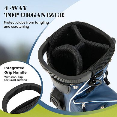 Golf Stand Cart Bag with 4 Way Divider Carry Organizer Pockets