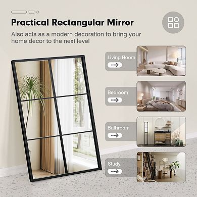 3-Layered Decorative Wall Mirror with Metal Frame for Dining Living Room