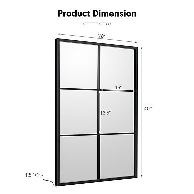 3-Layered Decorative Wall Mirror with Metal Frame for Dining Living Room