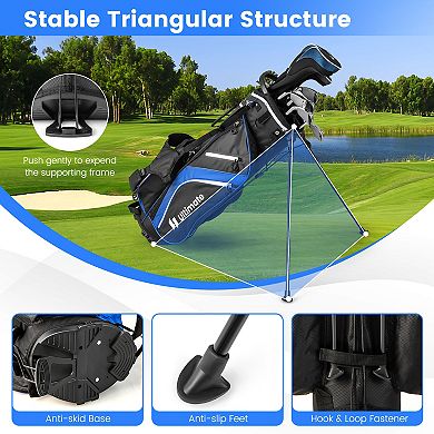 Lightweight Golf Stand Bag with 14 Way Top Dividers and 6 Pockets
