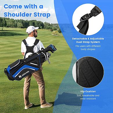 Lightweight Golf Stand Bag with 14 Way Top Dividers and 6 Pockets