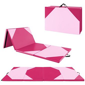 10 Feet x 4 Feet x 2 Inch Folding Exercise Mat with Hook and Loop Fasteners