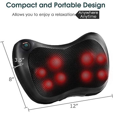 Shiatsu Pillow Massager With Heat Deep Kneading For Shoulder  Neck And Back