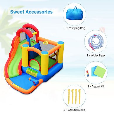 Inflatable Water Slide Bounce House with Pool and Cannon Without Blower