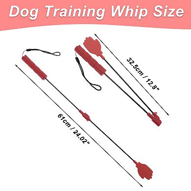 Dog Training Whip, Silicone Durable Dog Training Whip, with Anti-Slip Handle Red