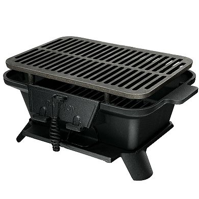 100% Cast Iron Hibachi Grill with Grill Grate Lifter