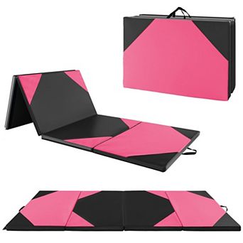 10 Feet x 4 Feet x 2 Inch Folding Exercise Mat with Hook and Loop Fasteners