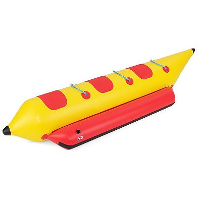 3-person Inflatable Banana Boat With Electric Air Pump Carrying Bag And Repair Kit