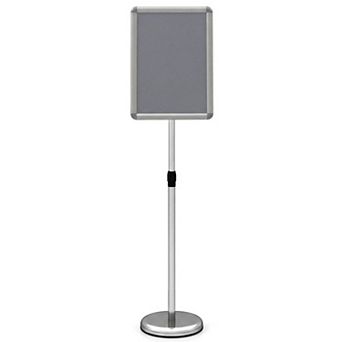 Height Adjustable Sign Holder Stand with Snap Open Frame for 11 by 17 Inch Posters