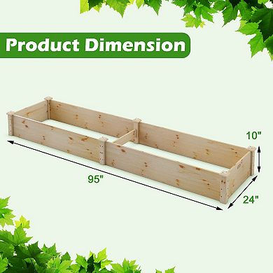 Wood Raised Garden Bed for Outdoor Vegetables Flowers and Fruit