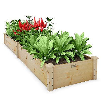 Wood Raised Garden Bed for Outdoor Vegetables Flowers and Fruit