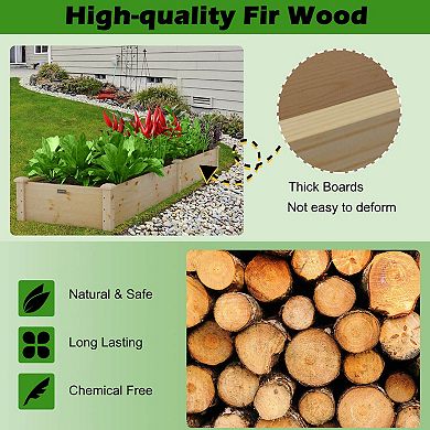 Wood Raised Garden Bed for Outdoor Vegetables Flowers and Fruit