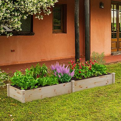 Wood Raised Garden Bed for Outdoor Vegetables Flowers and Fruit