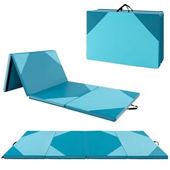 10 Feet x 4 Feet x 2 Inch Folding Exercise Mat with Hook and Loop Fasteners