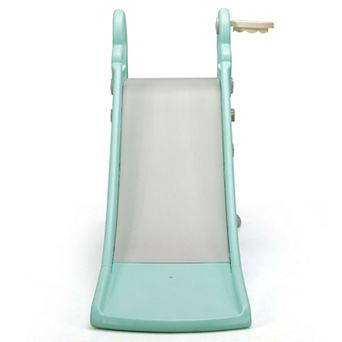 3-in-1 Kids Climber Slide Play Set with Basketball Hoop and Ball