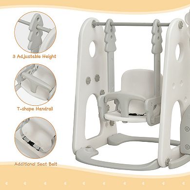6 in 1 Toddler Slide and Swing Set with Ball Games