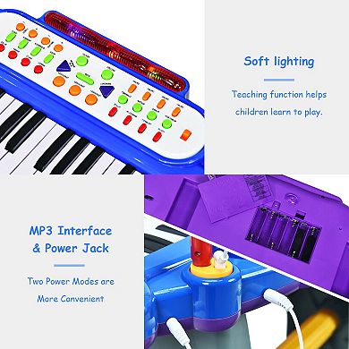 37 Key Electronic Keyboard Kids Toy Piano Included Microphone and Stool