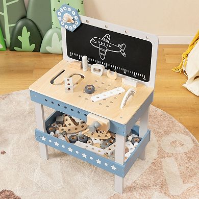Kids Play Tool Workbench Set with 61 Pcs Tool and Parts Set